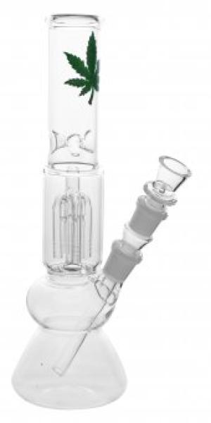 Glas Ice Bong mit 4-Arm Perculator, 30,5 cm